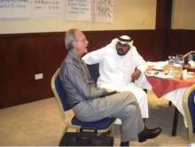 Master Trainer, Bill Stinnett, and Saudi participant at Conflict Resolution Workshop